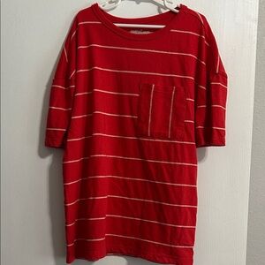 Cat & Jack Coral and White Striped Shirt